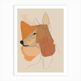 Foxhound - Boho, Line Art Art Print