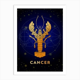 Cancer Zodiac Sign — Zodiac golden sign Art Print