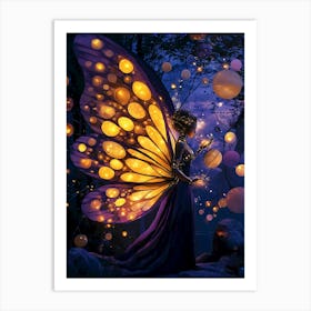 Fairy with huge wings Art Print