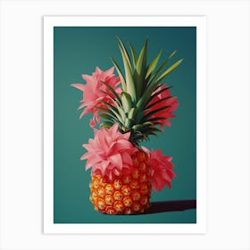 Pineapple & Flowers Still Life Art Print