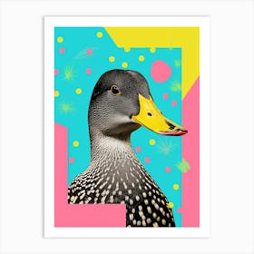 Duck Collage Colourful Geometric 5 Art Print