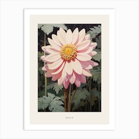 Flower Illustration Dahlia 4 Poster Art Print