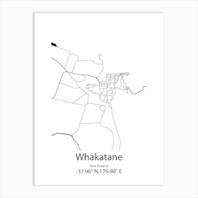 Whakatane,New Zealand Minimalist Map Art Print