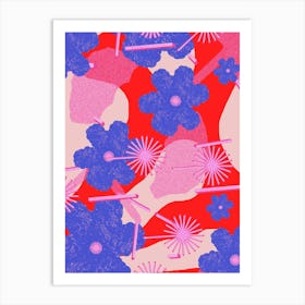 Abstract Floral Pattern 1 Art Print