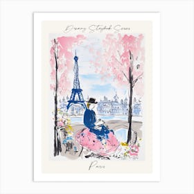 Poster Of Paris, Dreamy Storybook Illustration 2 Art Print