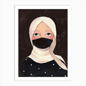 Muslim Girl With Mask Art Print