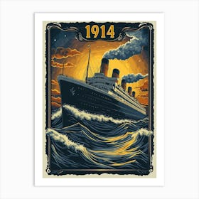 Aihrgdesign A Vintage Travel Poster Of A Grand Steamship Emba E66812ac Bada 4480 9034 033577e273c9 2 Art Print