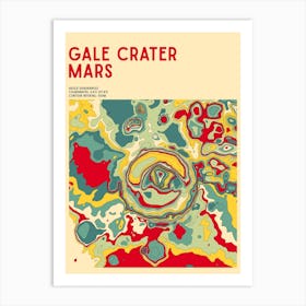 Gale Crater Mars (Curiosity Landing Site) Topographic Contour Map Art Print