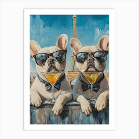 Whimsical Frenchies At The Bar 12 Art Print