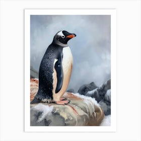 Adlie Penguin King George Island Oil Painitng 4 Art Print