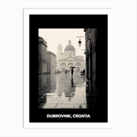 Poster Of Dubrovnik, Croatia, Mediterranean Black And White Photography Analogue 3 Art Print