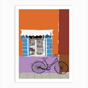 Bicycle In Front Of House Art Print