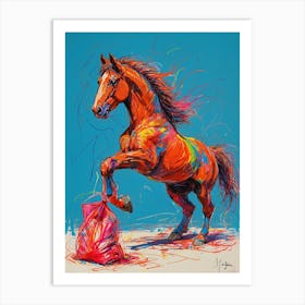 Horse In A Bag Art Print