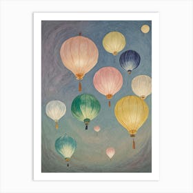 Chinese Lanterns In Pastel Art Print