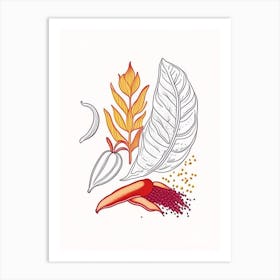 Cayenne Pepper Spices And Herbs Minimal Line Drawing 1 Art Print