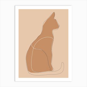 Cat Portrait - Boho, Line Art 5 Art Print