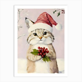 Santa Cat 2 Art Print