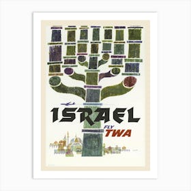 Fly Twa Israel David Klein 1968 Art Print