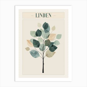 Linden Tree Minimal Japandi Illustration 4 Poster Art Print