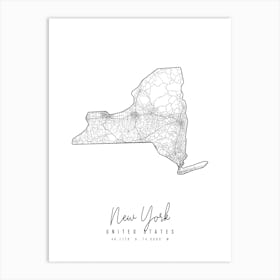 New York Minimal Street Map Art Print