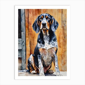 Bluetick Coonhound Abstra Art Print