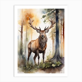 Deer In The Forest 2 Art Print