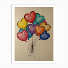 Heart Balloons 1 Art Print