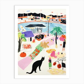 The Food Market In Copenhagen 6 Illustration Art Print