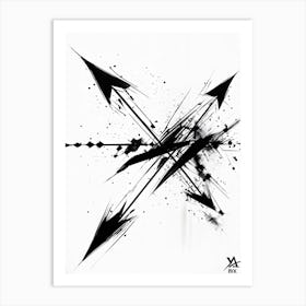 A Conceptual Digital Painting Showcasing A Grunge Infused Collection Of Hand Drawn Vector Arrows In (3) Art Print