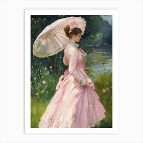 Lady In Pink 3 Art Print