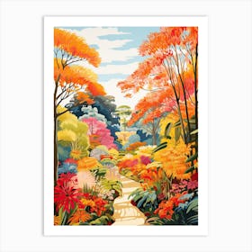 Royal Botanic Gardens, Sydney, Australia In Autumn Fall Illustration 1 Art Print