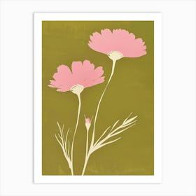 Pink & Green Marigold 3 Art Print