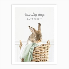 Bashful Bunny Laundry Day Can T Face It Art Print