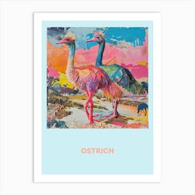 Rainbow Ostrich Poster 1 Art Print