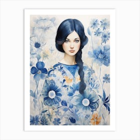 Blue Flowers 19 Art Print