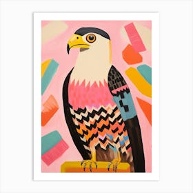 Pink Scandi Crested Caracara 3 Art Print