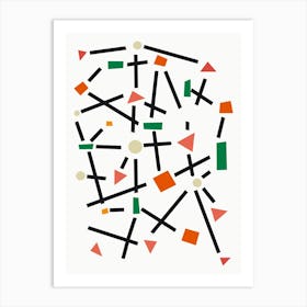 Abstract Pattern Cross Lines Art Print