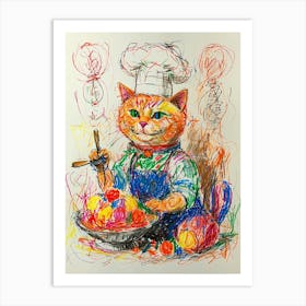 Chef Cat 4 Art Print