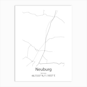 Neuburg,Germany Minimalist Map Art Print