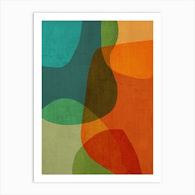 Modern Abstract Mid Century Colors Art Print