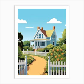 Cape Cod Massachusetts, Usa, Graphic Illustration 1 Art Print