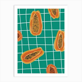 Pattern Of Papaya Art Print