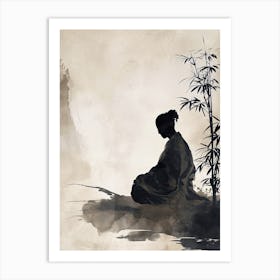 Asian Woman In Meditation, Chine Art Print