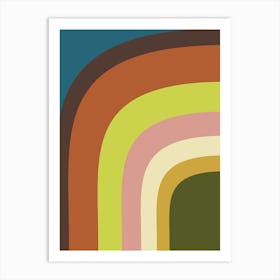 Modern Earthy Boho Geometric Rainbow Art Print
