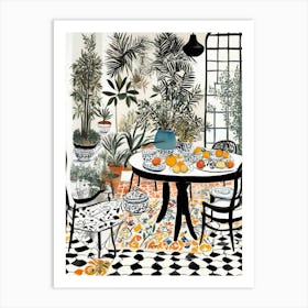 Dining Room breakfast table and plants Art Print