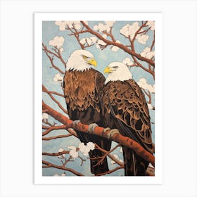 Art Nouveau Birds Poster Bald Eagle 2 Art Print