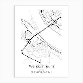 Weissenthurm,Germany Minimalist Map Art Print