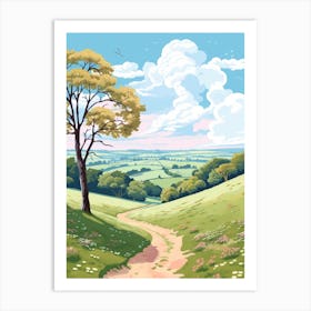 The North Downs Way England 1 Hike Illustration Art Print