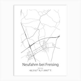 Neufahrn Bei Freising,Germany Minimalist Map Art Print