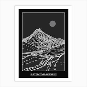 Slieve Donard Mountain Line Drawing 3 Poster Art Print